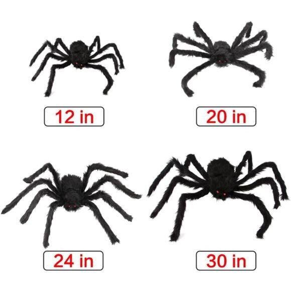 Halloween Spider Decorations Aitey Halloween Scary Giant Spider Set with 4 Large - Picture 5 of 7